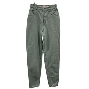 Y2K vintage Zena light blue high-waisted Mom Jeans tapered denim button, 8 tall